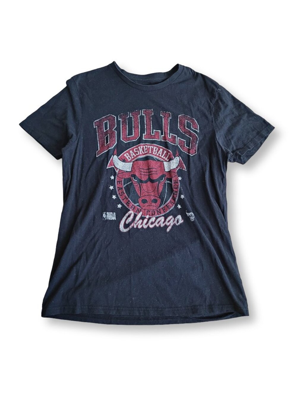 NBA Chicago Bulls Black Graphic Boxy Oversized T-Shirt (L)